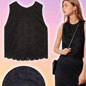 BABATON Aritzia Koen Lace Crop Top Sz 0 Black